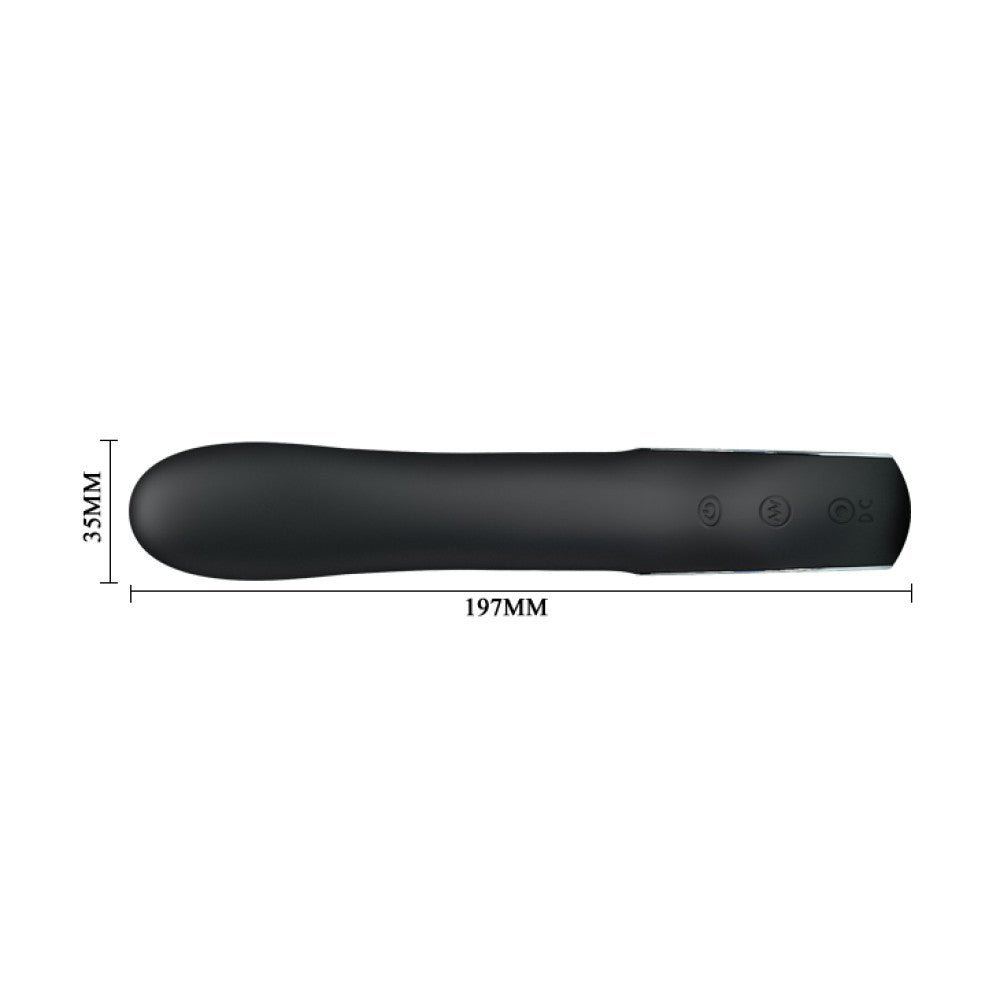 Alston Silicone Rechargeable Vibrator Black 20cm.