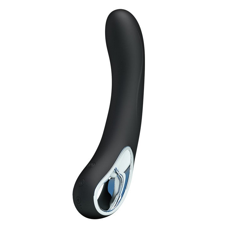 Alston Silicone Rechargeable Vibrator Black 20cm.