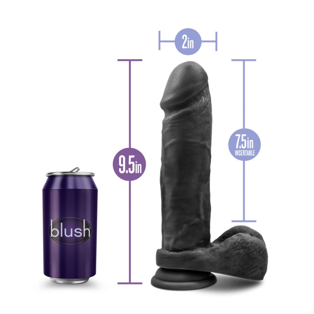 Au Naturel Double Layer Cyber Skin Massive 9" Dildo Black