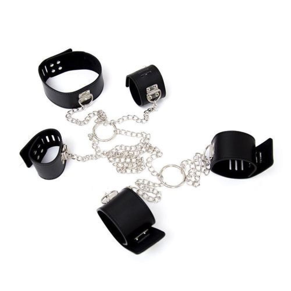 BDSM Hand and Foot Restraint Set with Hogtie Collar