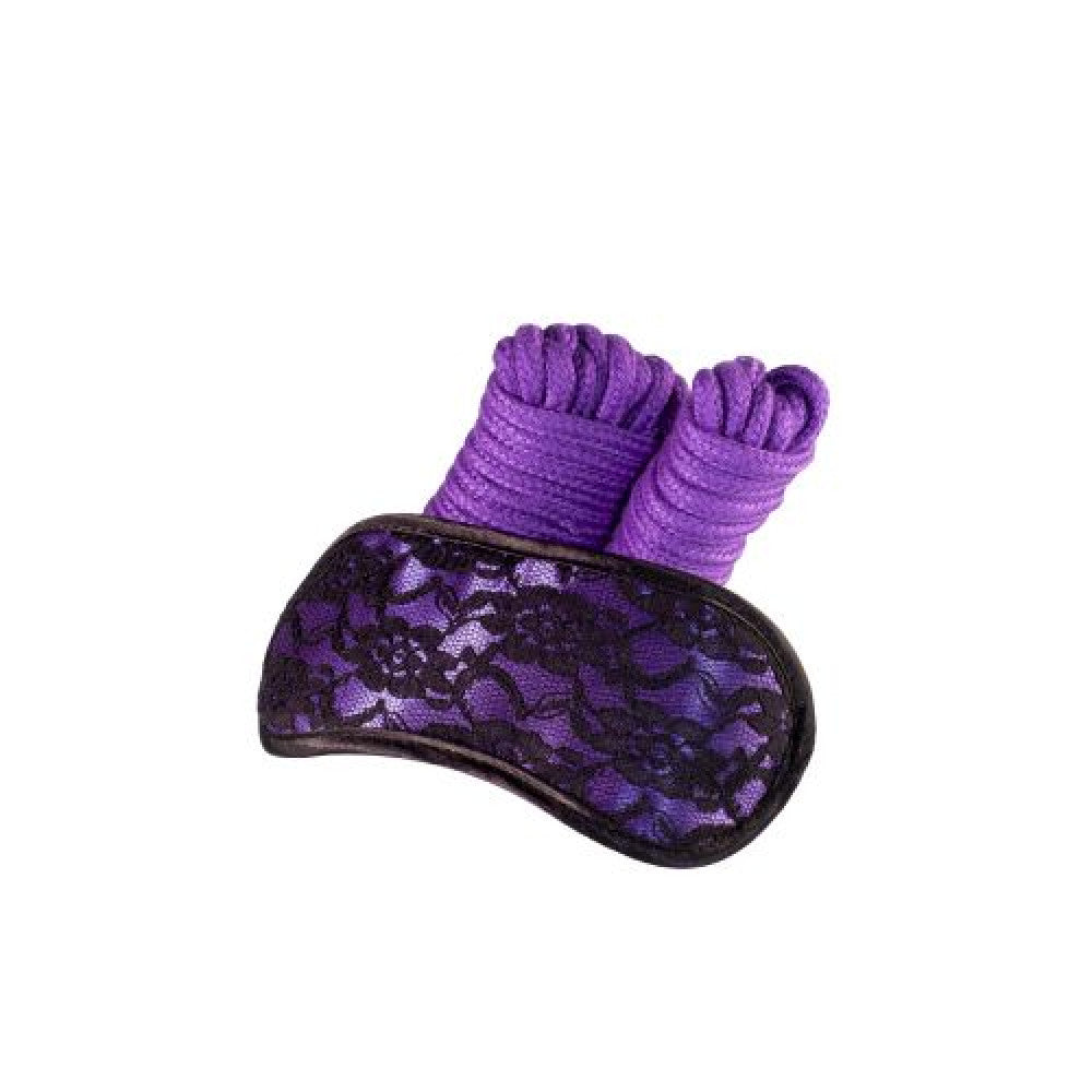 BDSM Lace Mask & 2 Ropes Sex Extra Purple