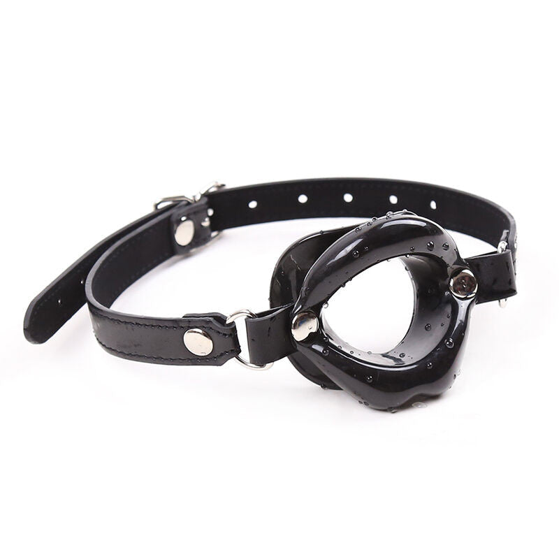 BDSM Mouthpiece with Eco Leather Straps Ohmama Black