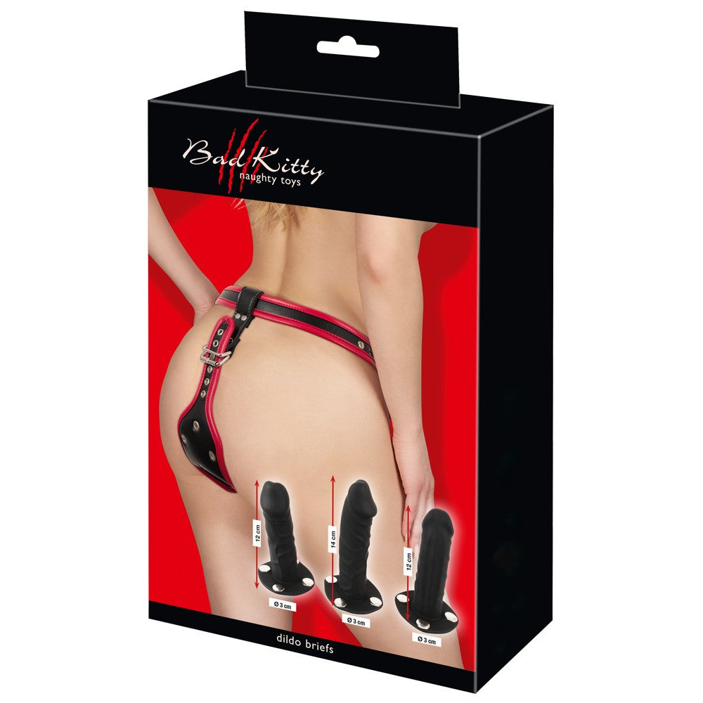 Bad Kitty Strap-on Belt with 3 Realistic Dildos