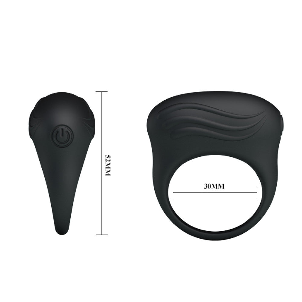 Bertram silicone vibrating cock ring black