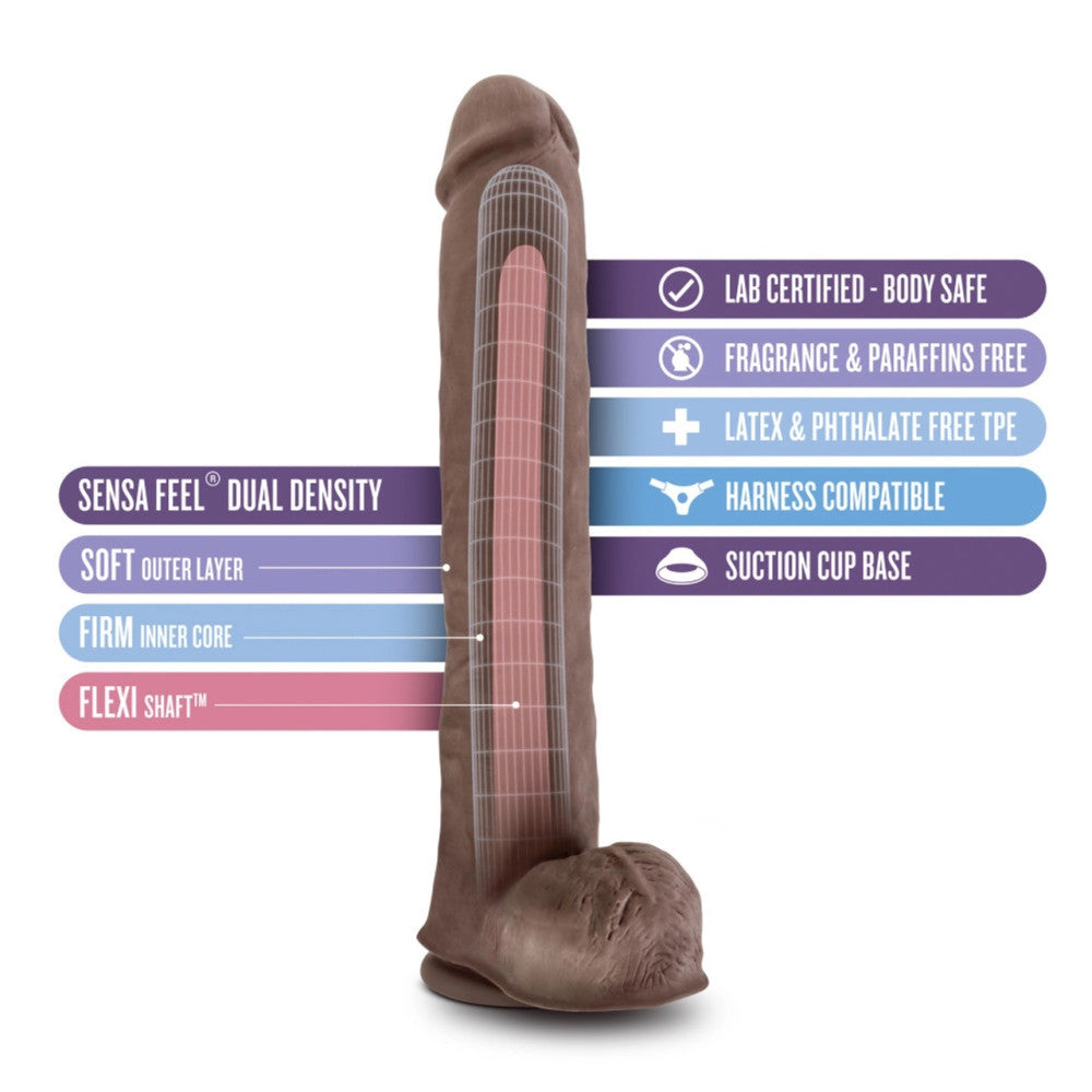 Big Double Layer Cyber Skin Daddy Brown Dildo