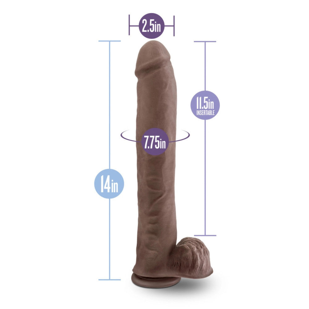 Big Double Layer Cyber Skin Daddy Brown Dildo