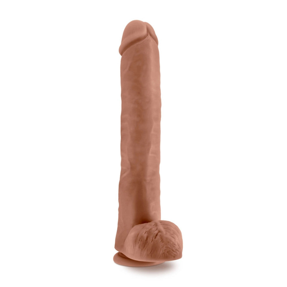 Big Double Layer Realistic Cyber Leather Daddy Mocha Dildo