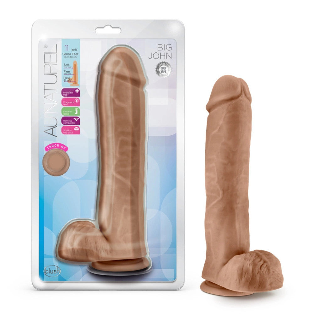 Big John Mocha Cyber Skin Big Thick Double Layer Realistic Dildo