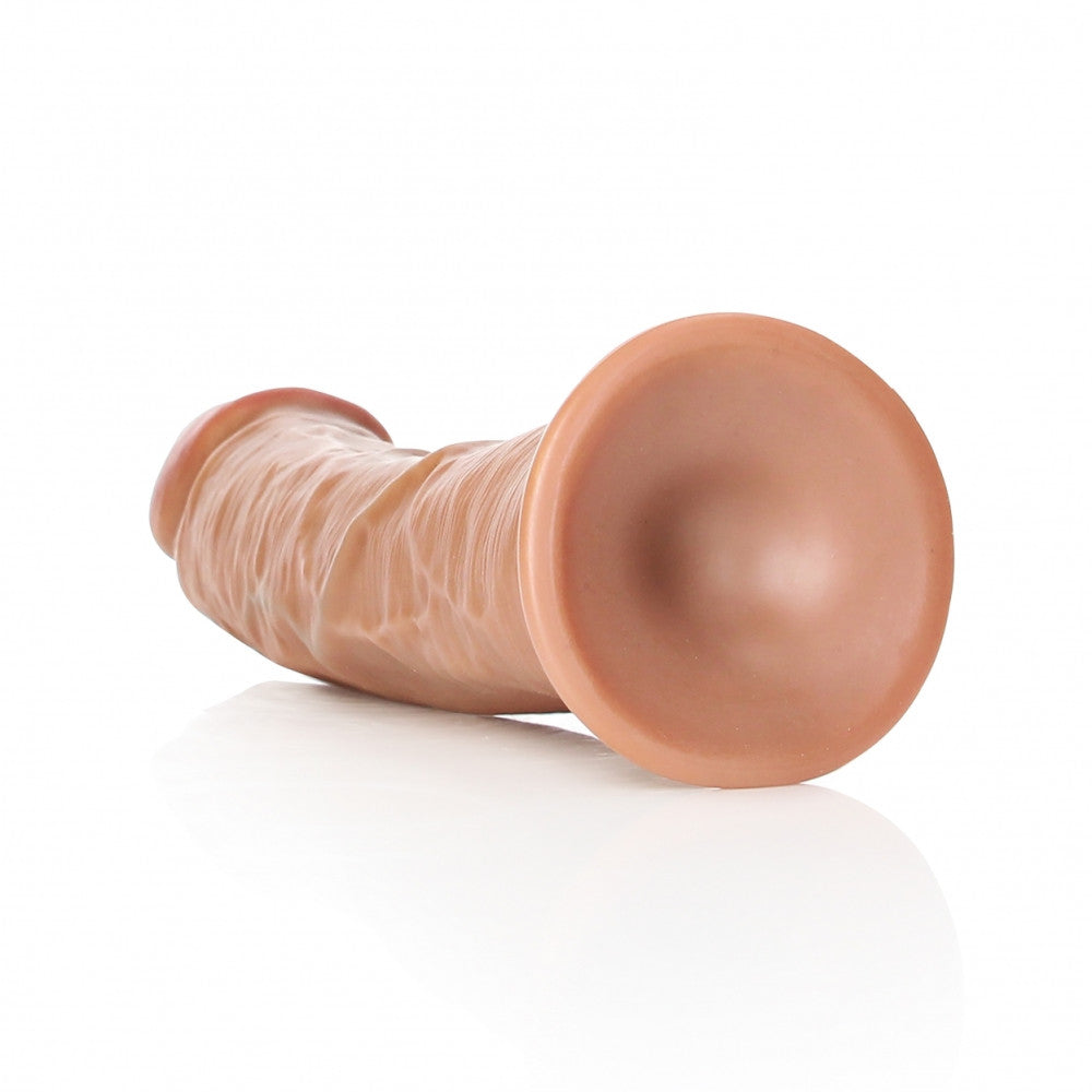 Big realistic dildo Real Rock Curved 10" mocha