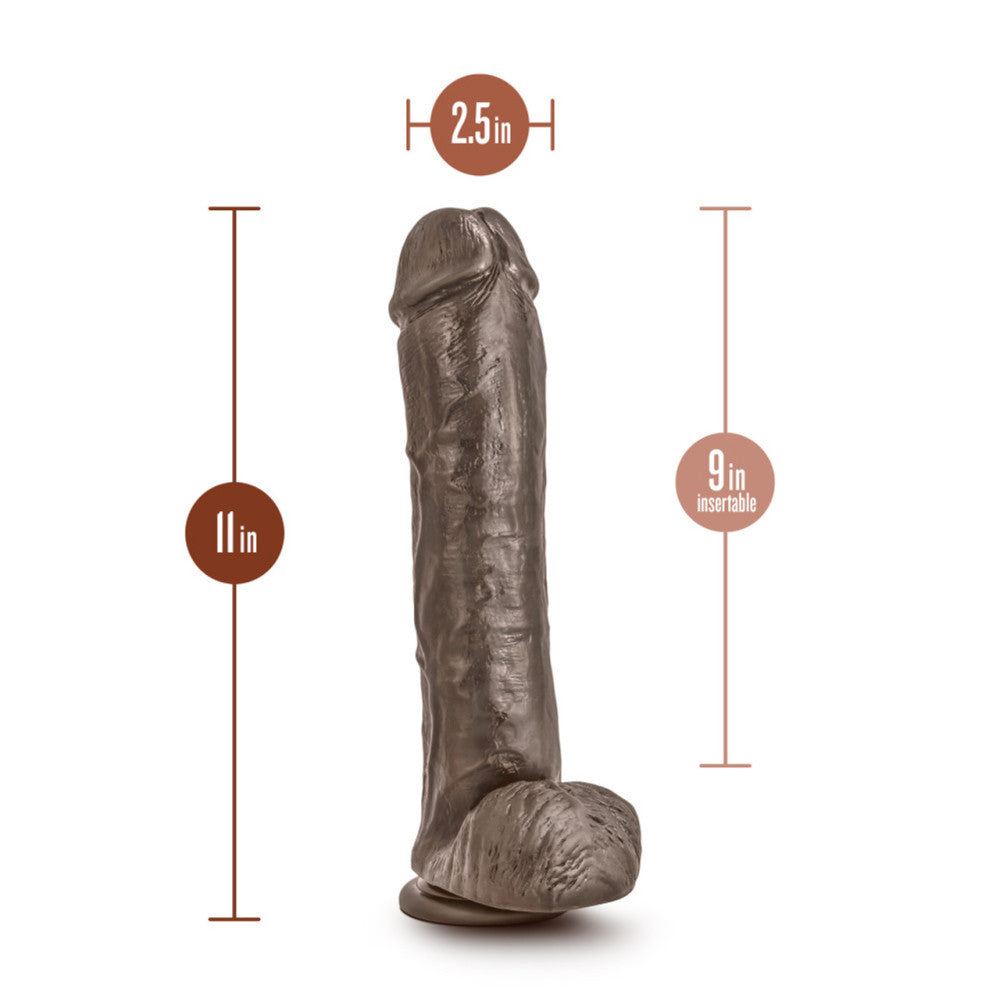 Big realistic dildo with testicles Mr. Savage brown