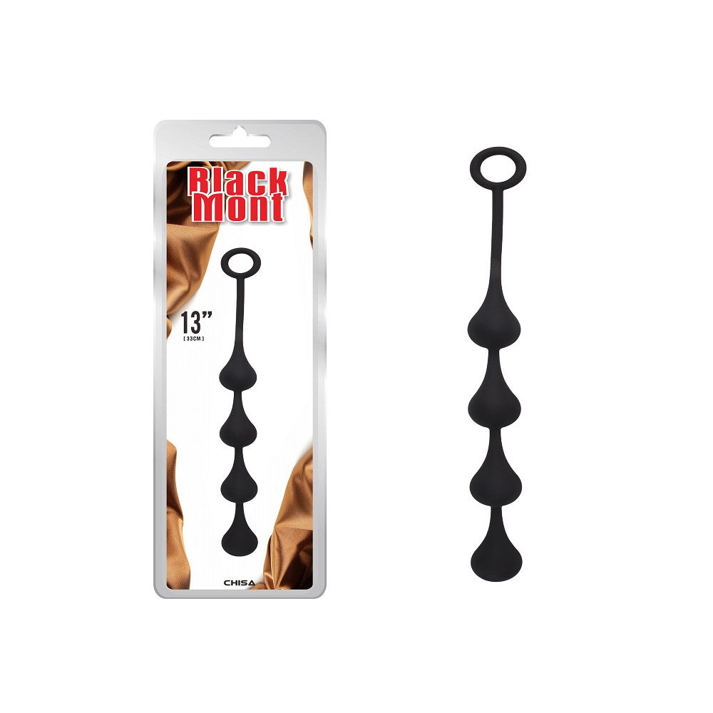 Black Mont Silicone Anal Rosary 13"