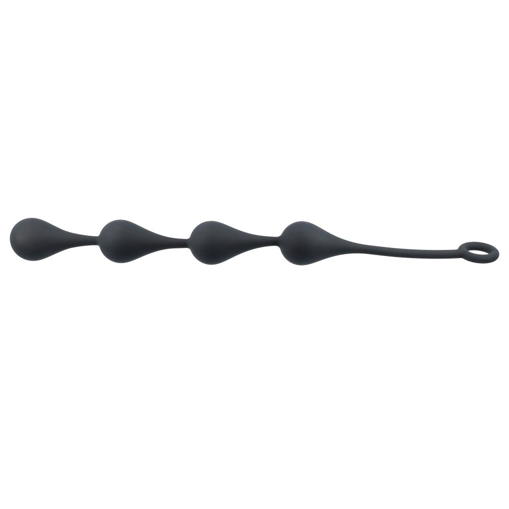 Black Mont Silicone Anal Rosary 17"