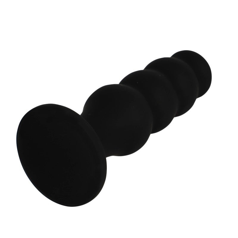 Black & Silver Scott Vacuum Base Silicone Anal Toy