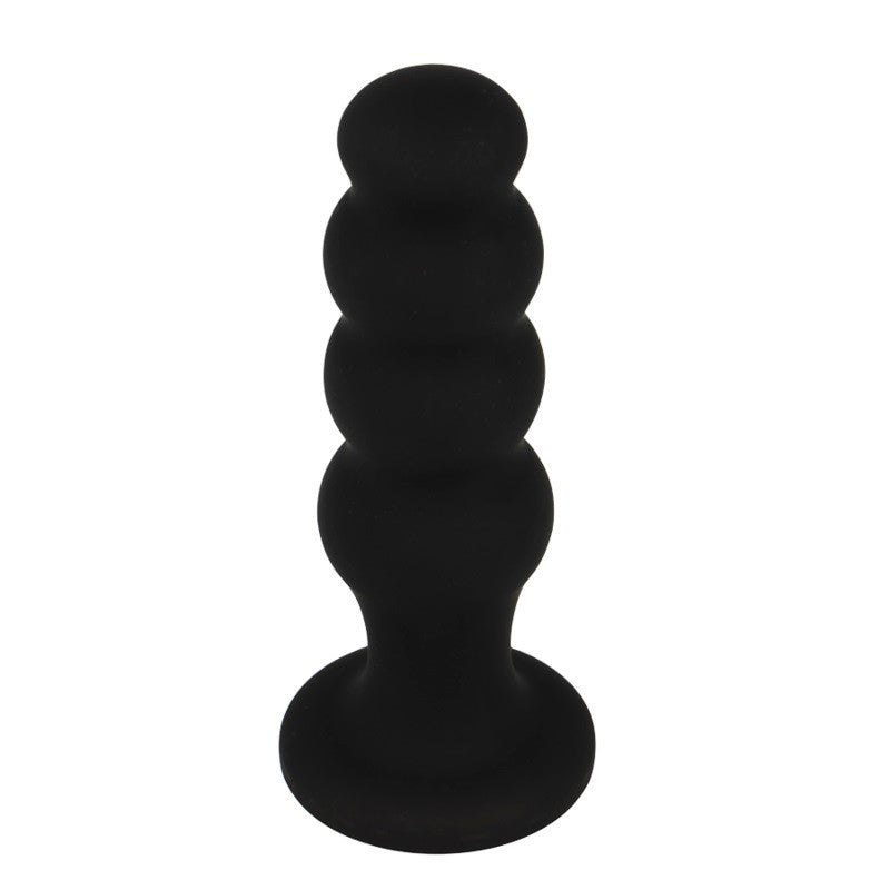 Black & Silver Scott Vacuum Base Silicone Anal Toy