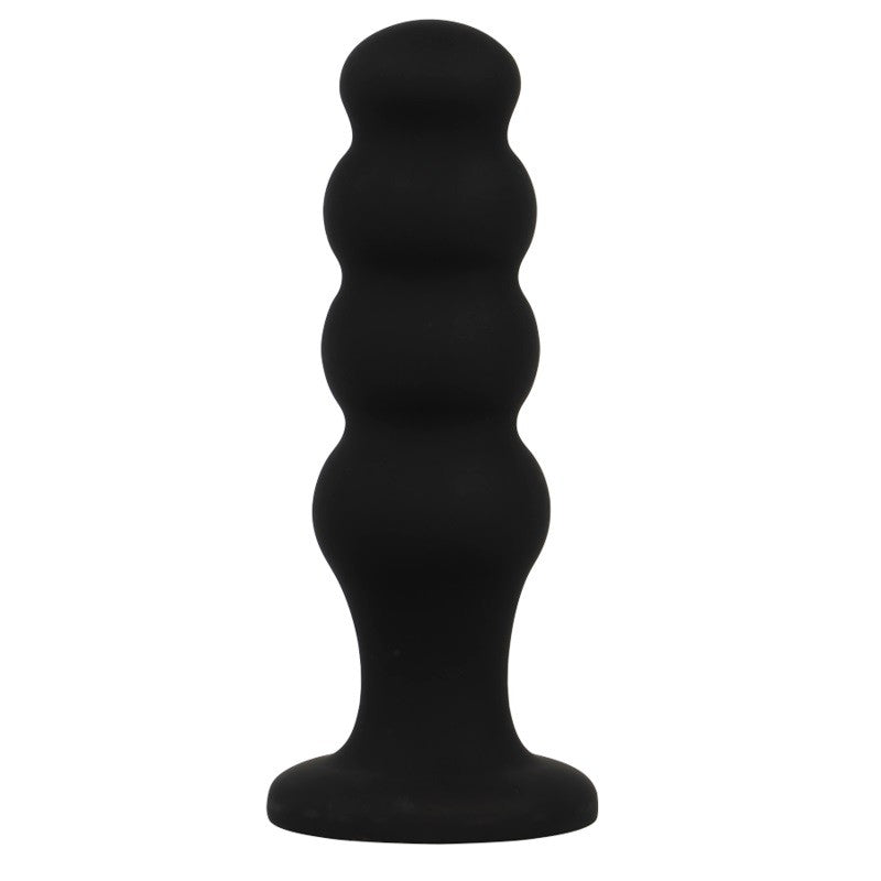 Black & Silver Scott Vacuum Base Silicone Anal Toy