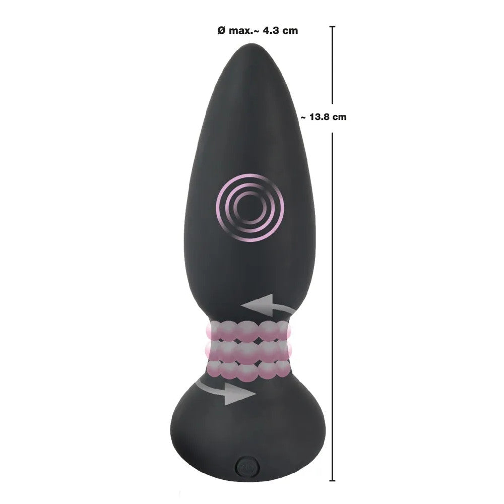 Black Velvets Rechargeable Vibrating Rotating Butt Plug with Remote