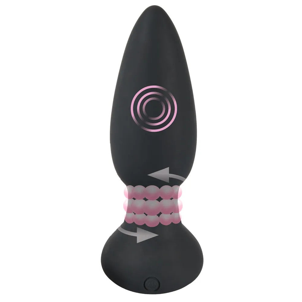 Black Velvets Rechargeable Vibrating Rotating Butt Plug with Remote