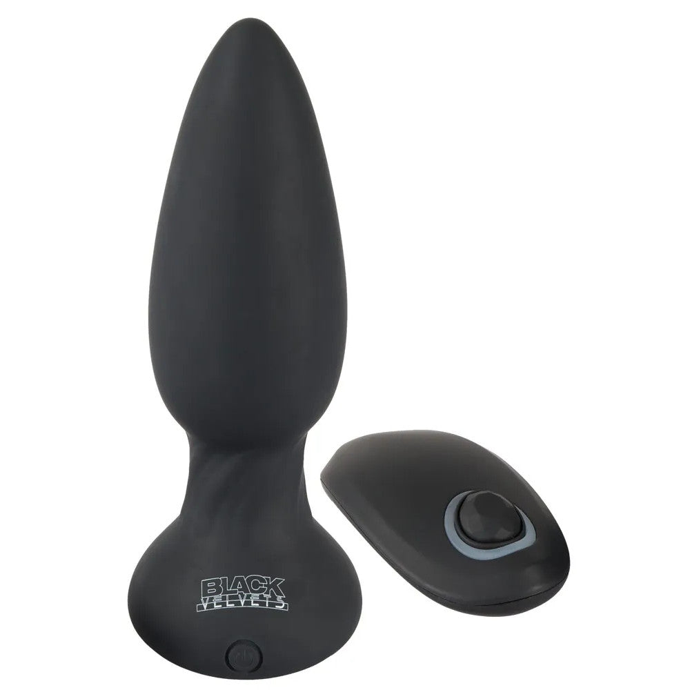 Black Velvets Vibrating Rechargeable Butt Plug with Remote