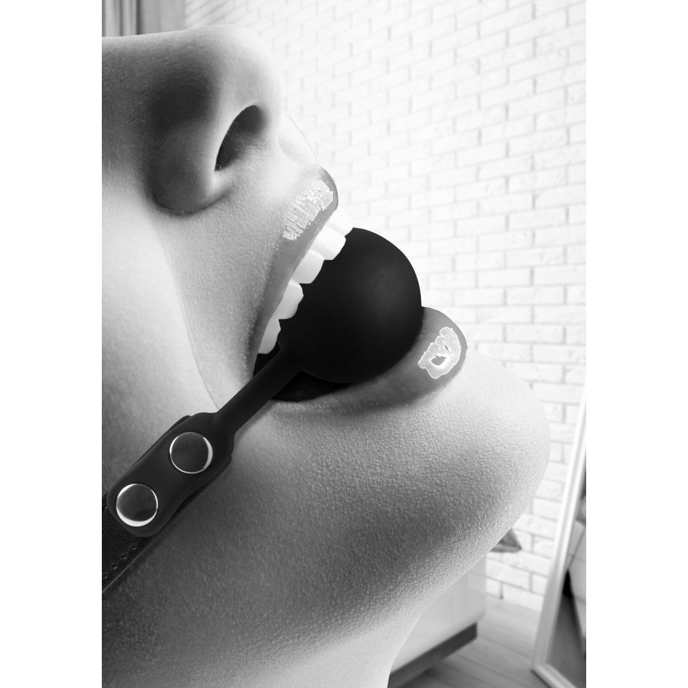 Black and White Silicone Mouth Ball Gag