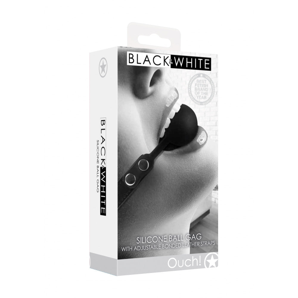 Black and White Silicone Mouth Ball Gag