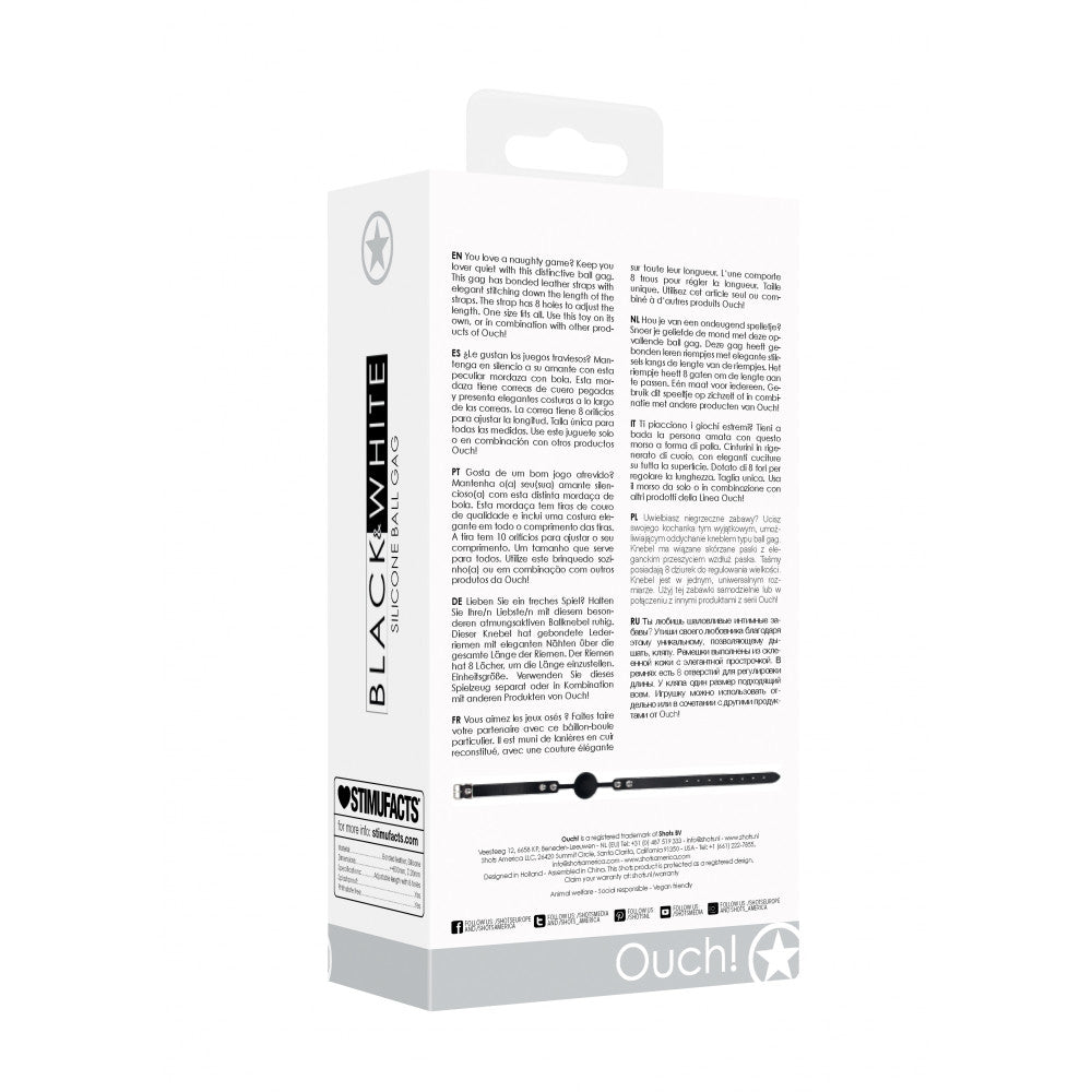 Black and White Silicone Mouth Ball Gag