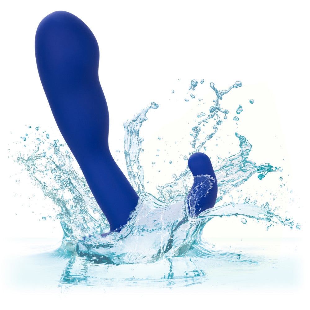 Blue silicone vibrating prostate massager