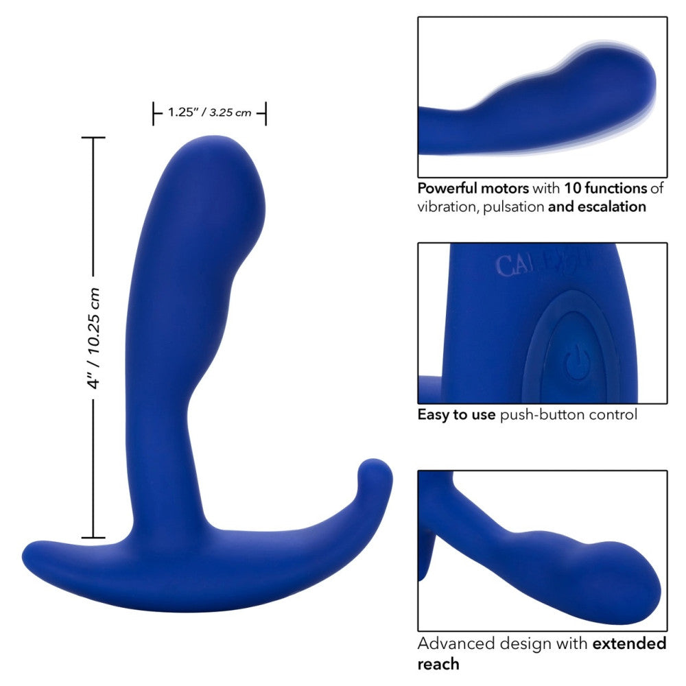 Blue silicone vibrating prostate massager