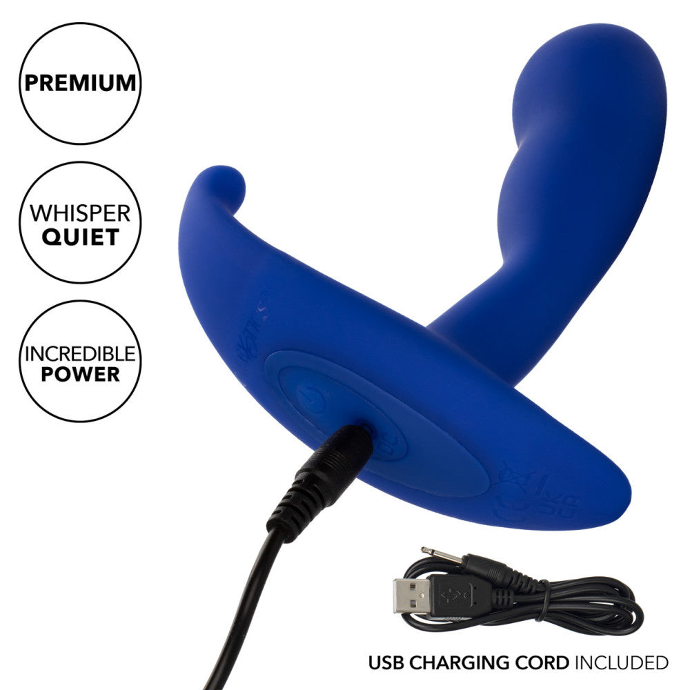 Blue silicone vibrating prostate massager