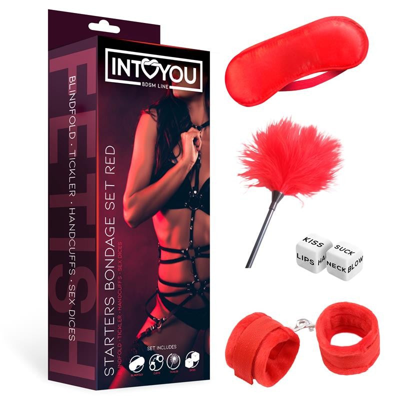 Bondage set for beginners 4 pieces Fetish Intoyou red