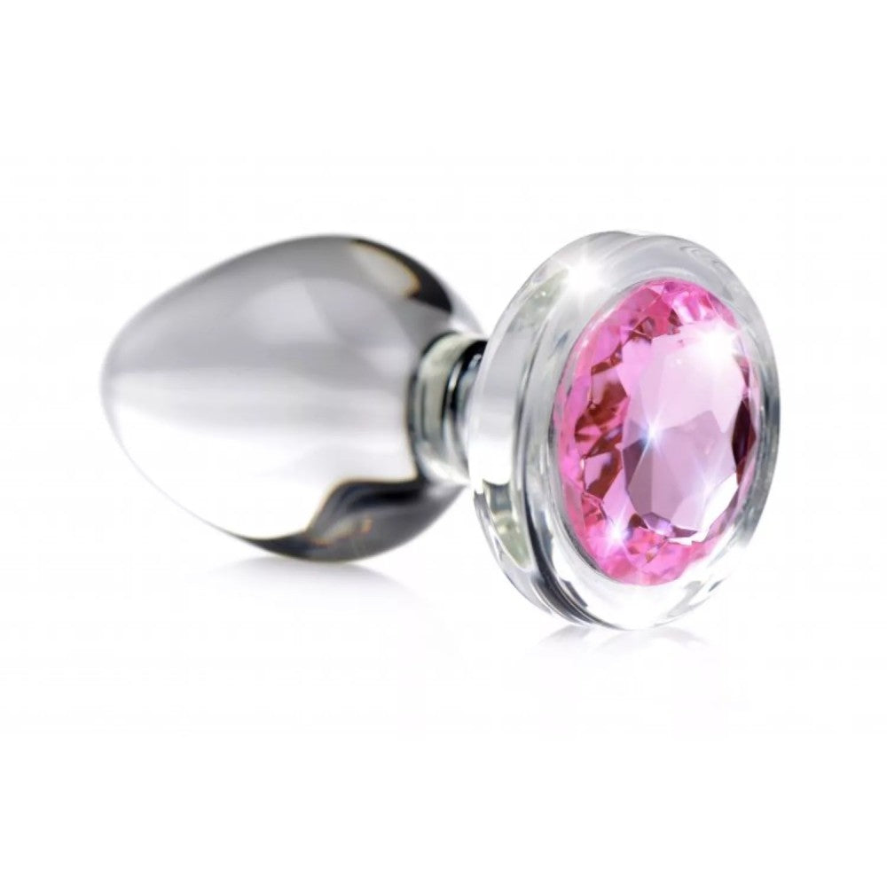 Booty Sparks Pink Gem Glass Butt Plug