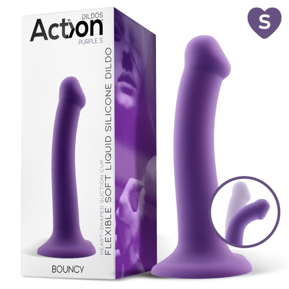 Bouncy S vacuum based liquid silicone dildo purple