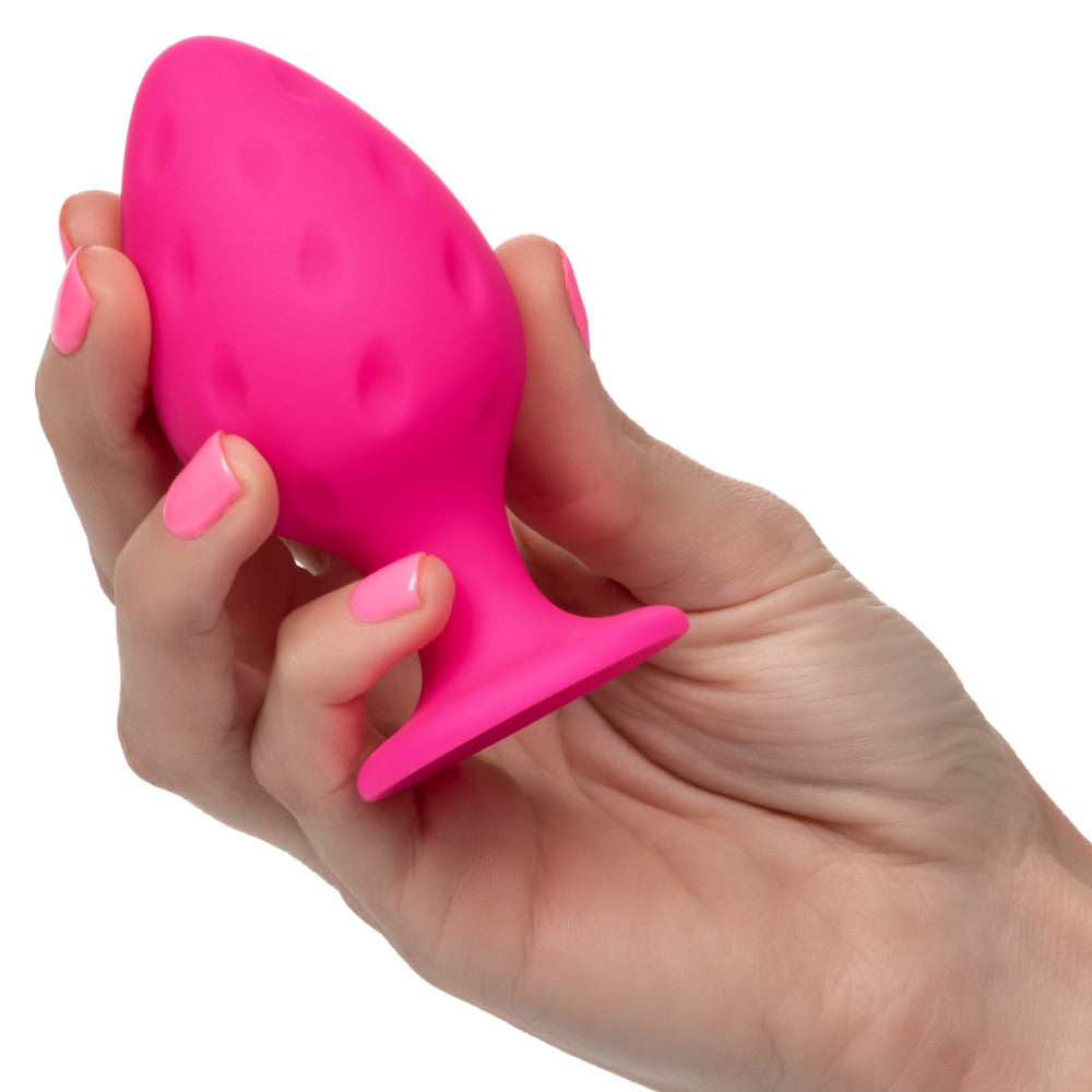 Cheeky Set of 2 Textured Silicone Butt Plugs Pink