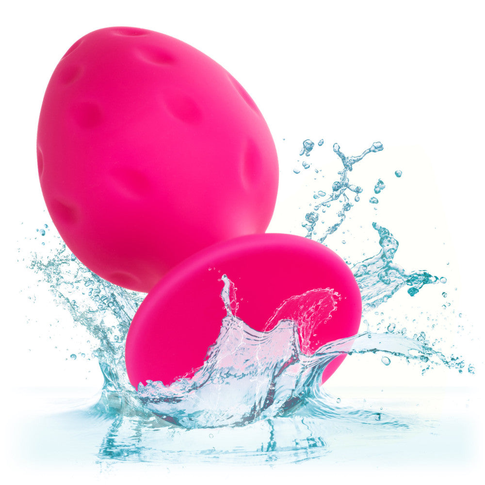 Cheeky Set of 2 Textured Silicone Butt Plugs Pink