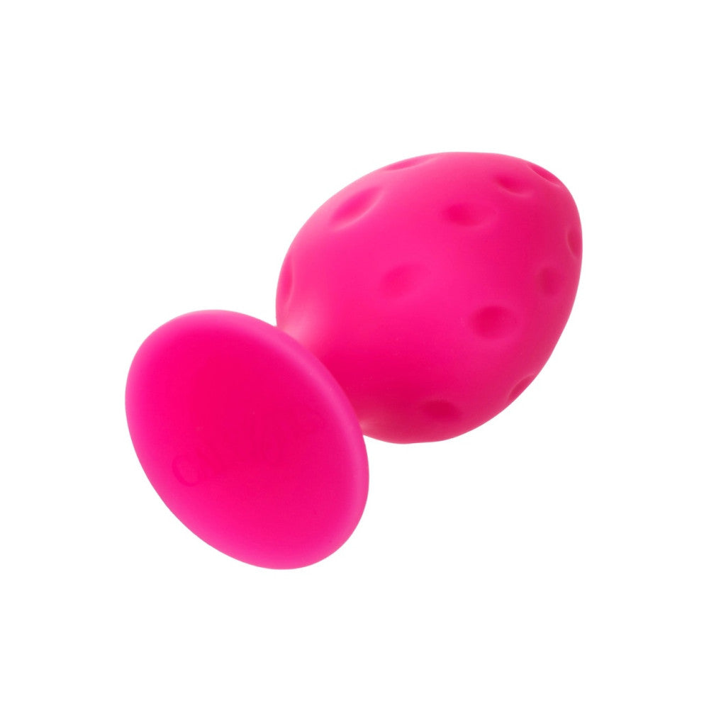 Cheeky Set of 2 Textured Silicone Butt Plugs Pink
