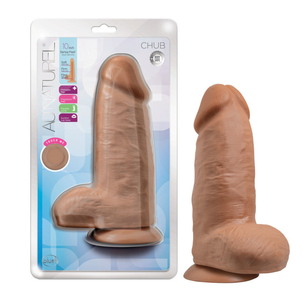 Chub 10'' Mocha Big Double Layer Cyber Skin Dildo