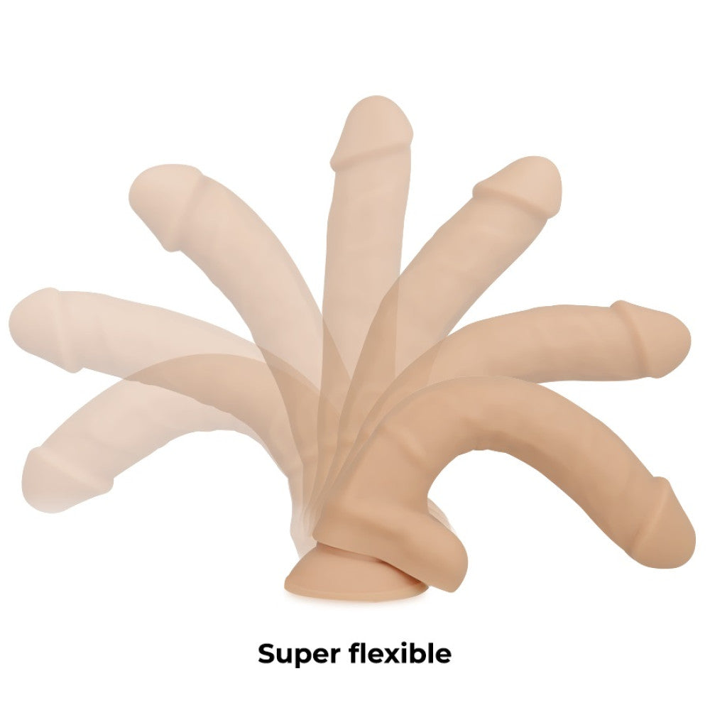 Cock Miller 19.5 cm realistic flexible silicone testicle dildo.