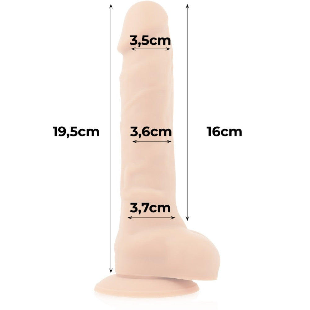 Cock Miller 19.5 cm realistic flexible silicone testicle dildo.