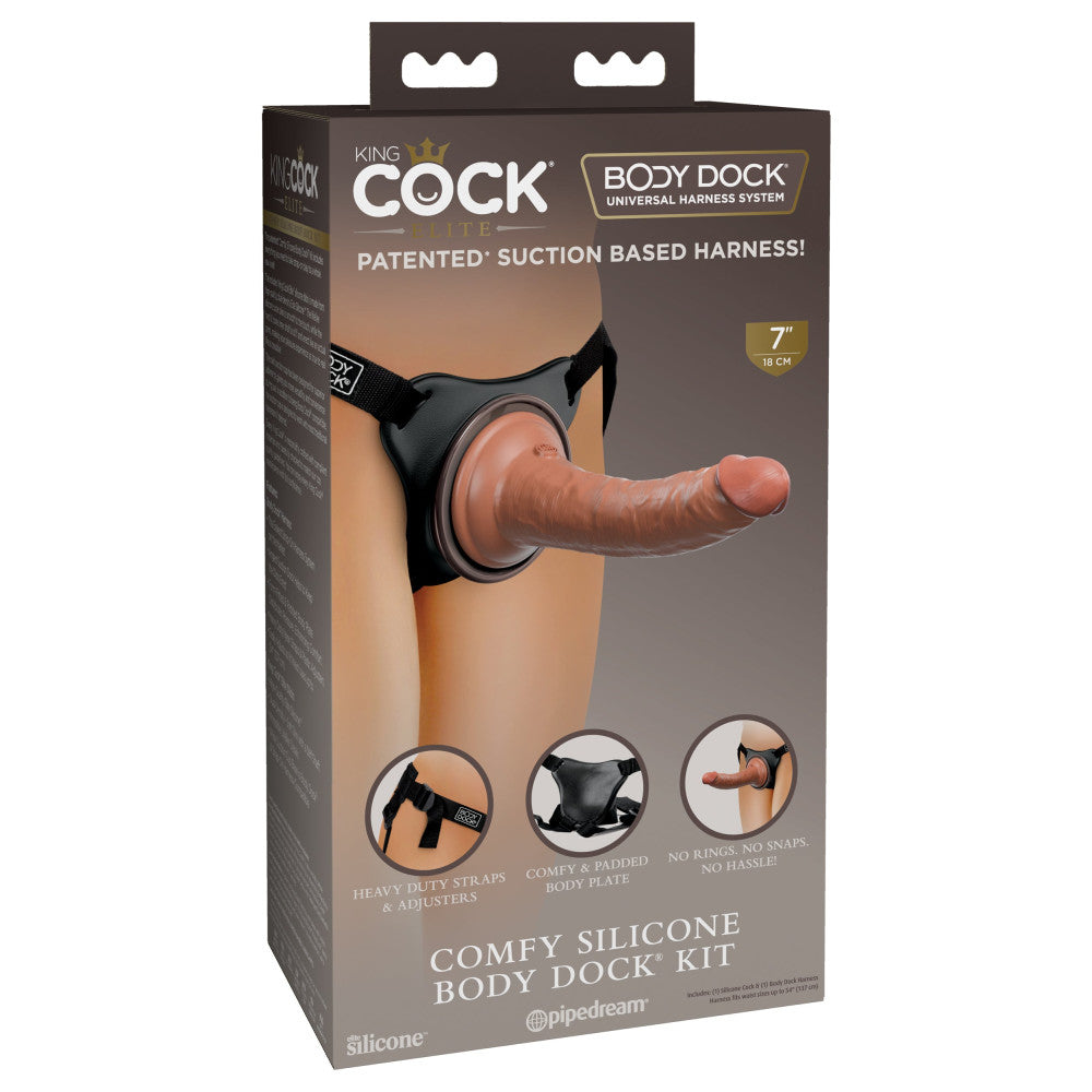 Comfy King Cock Elite 7" Dual Layer Dildo Vacuum Strapon Belt