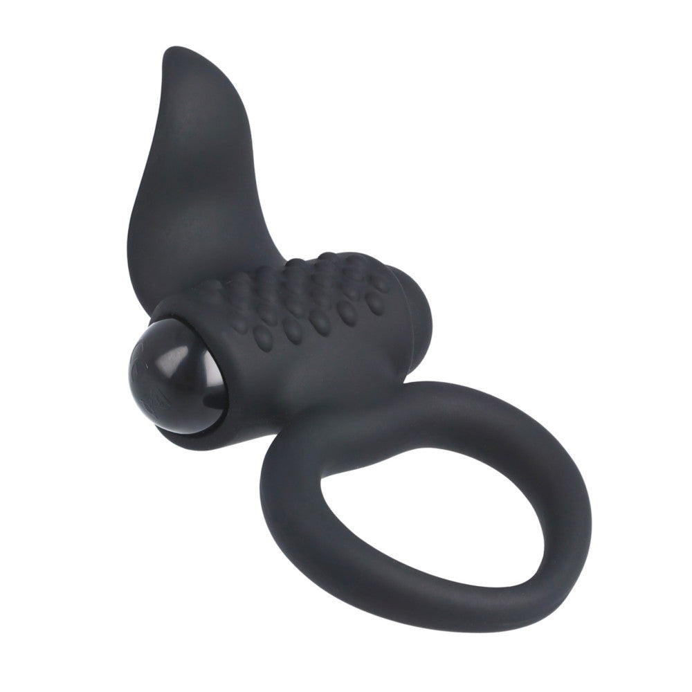 Copper vibrating cock ring with tongue silicone