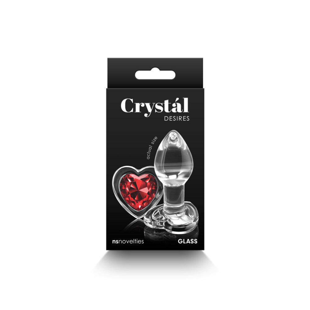 Crystal Desires Red Heart S glass butt plug