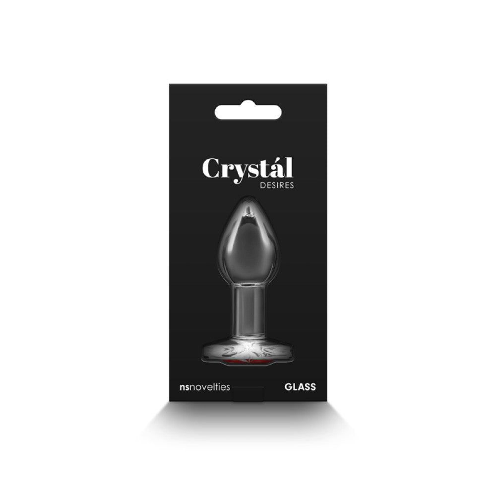 Crystal Desires Red Heart S glass butt plug