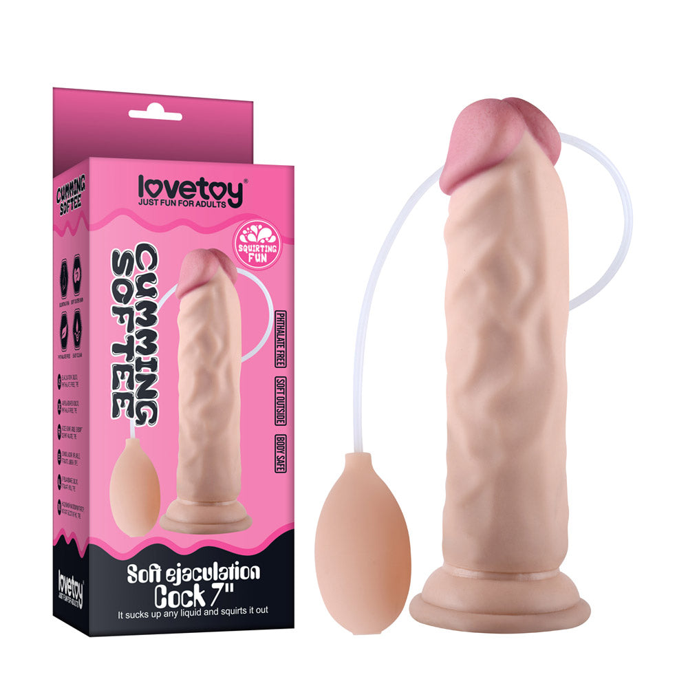 Cumming Softee 8.5" Cyber Skin Realistic Ejaculating Dildo