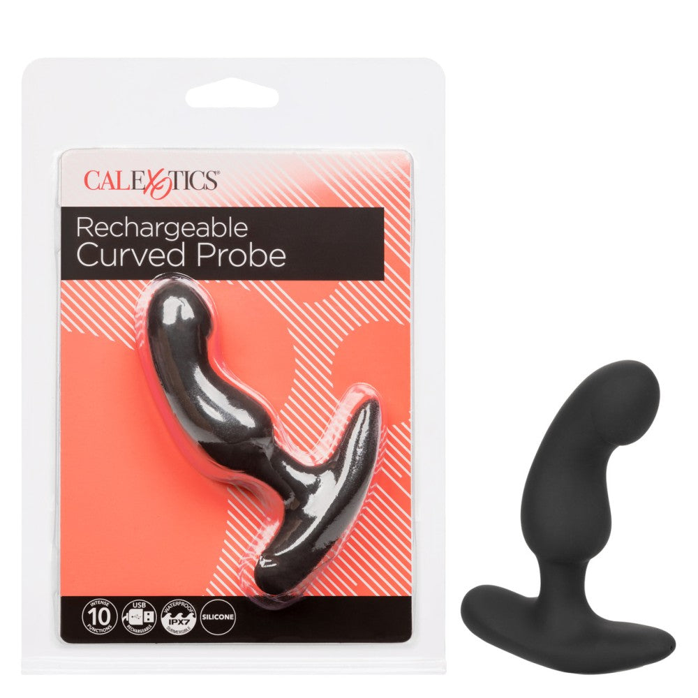 Curved Probe rechargeable silicone anal vibrator