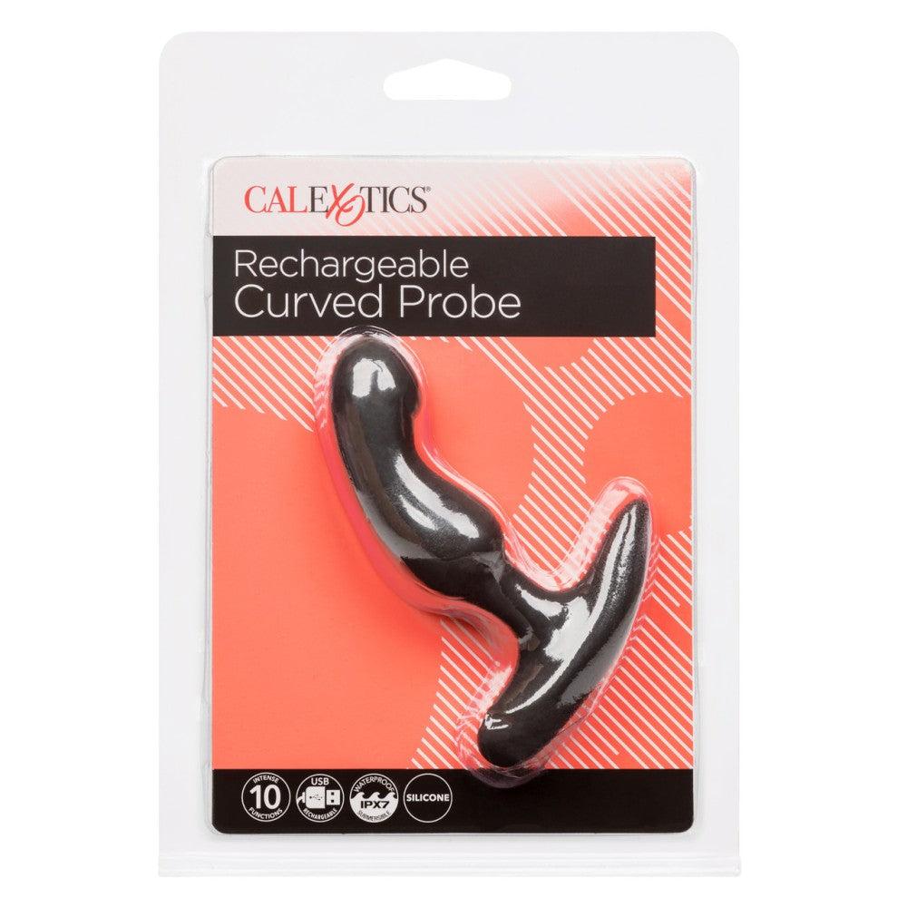 Curved Probe rechargeable silicone anal vibrator