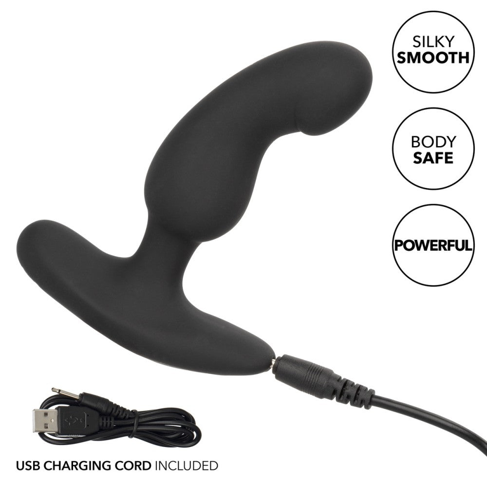 Curved Probe rechargeable silicone anal vibrator