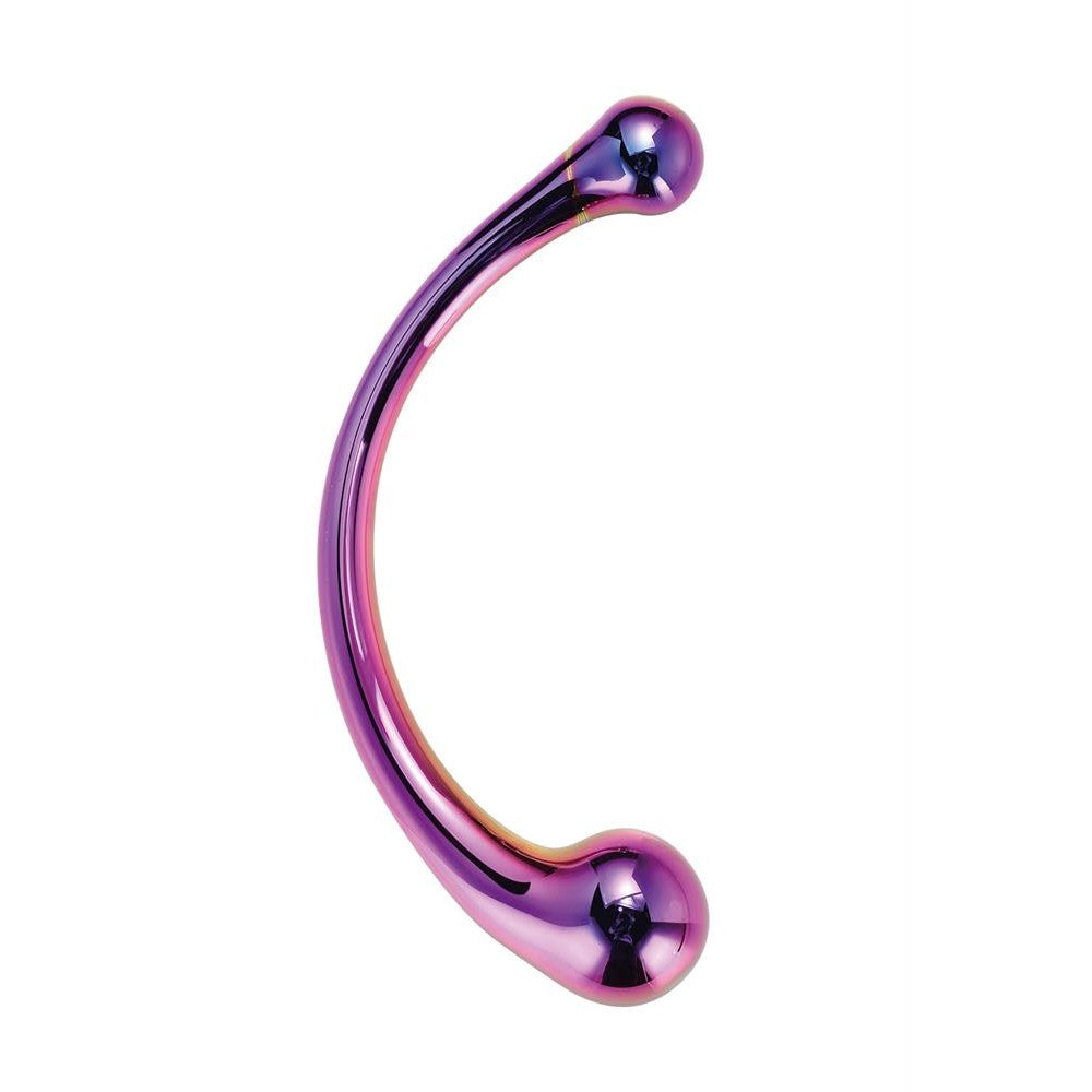 Curved Wand multi-coloured glass stimulator with two ends