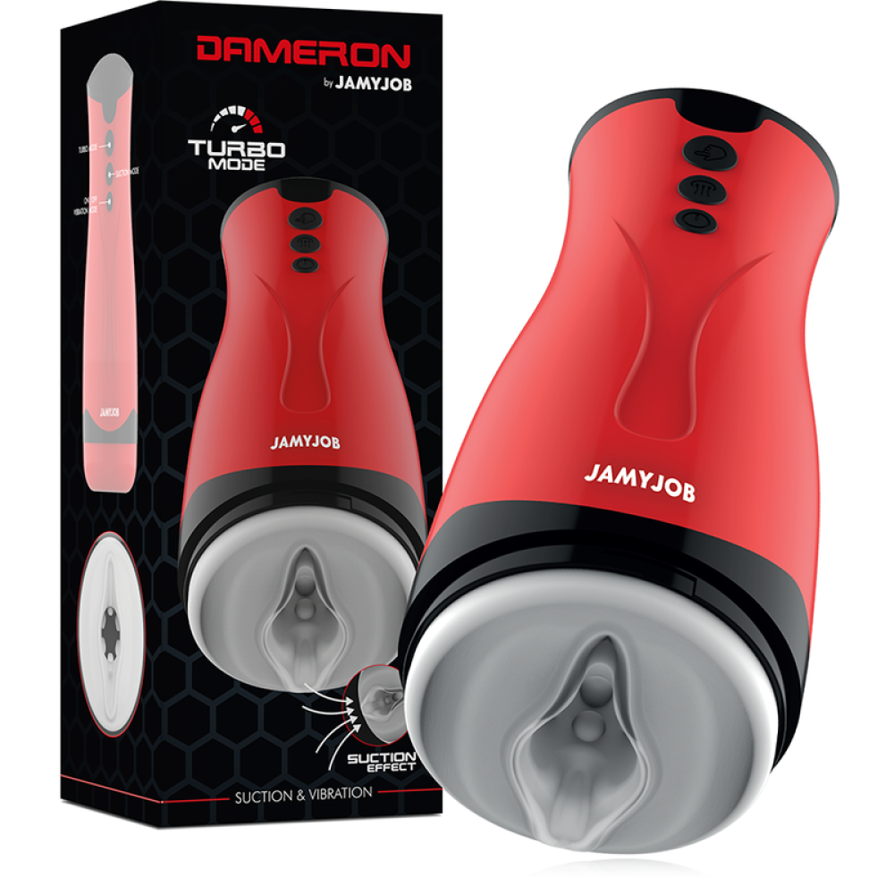 Dameron rechargeable sucking and vibrating masturbator