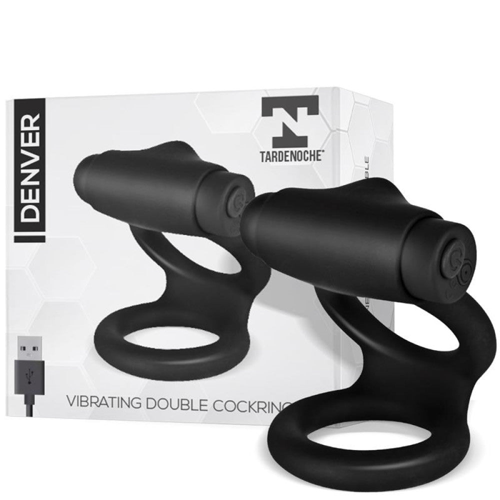 Denver silicone double vibrating cock ring