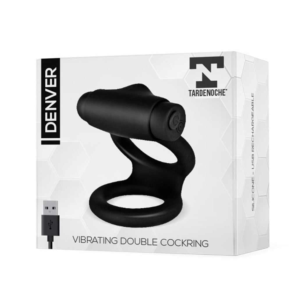 Denver silicone double vibrating cock ring