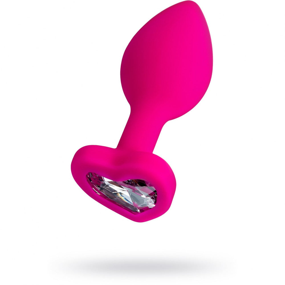 Diamond Heart Silicone Butt plug Pink S